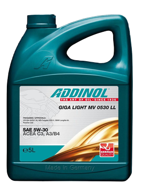Моторное масло Addinol Giga Light (Motorenol) MV 0530 LL 5W-30, 5л